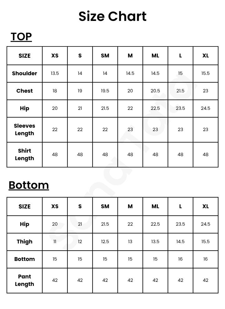 ST-026 Size Chart