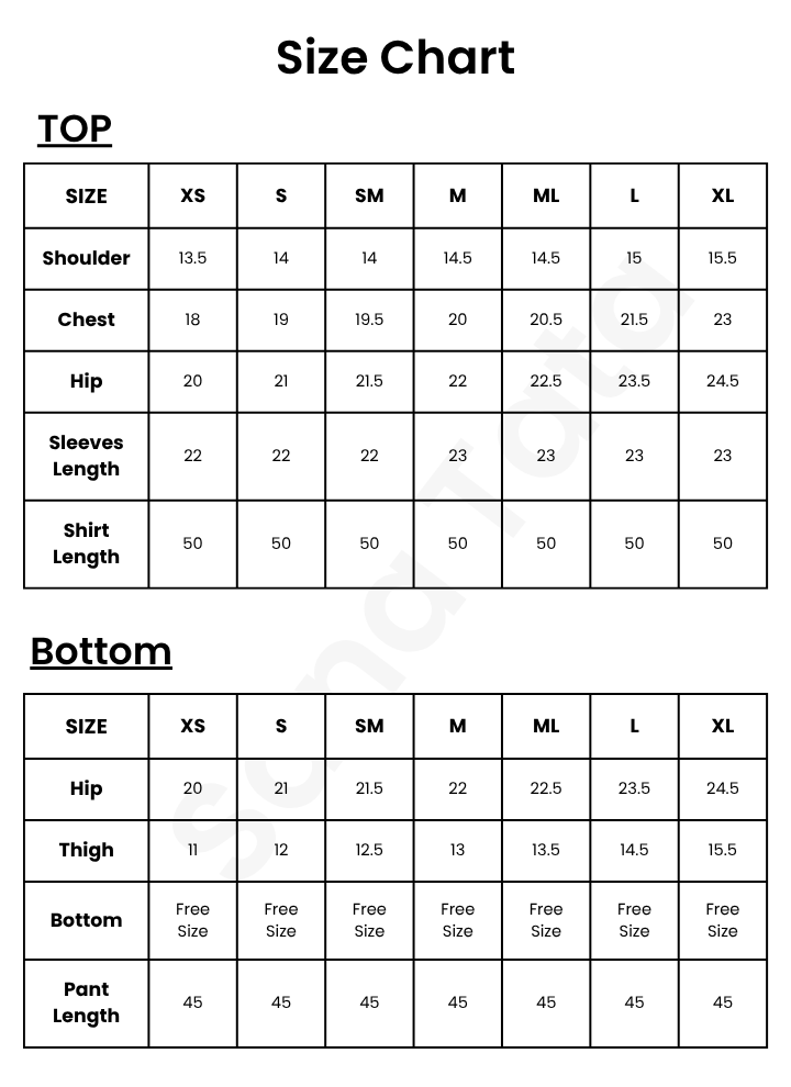 ST-030 Size Chart